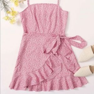 Shein pink floral dress